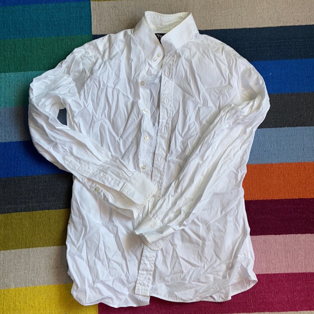 White, 100% cotton equestrian/show shirt